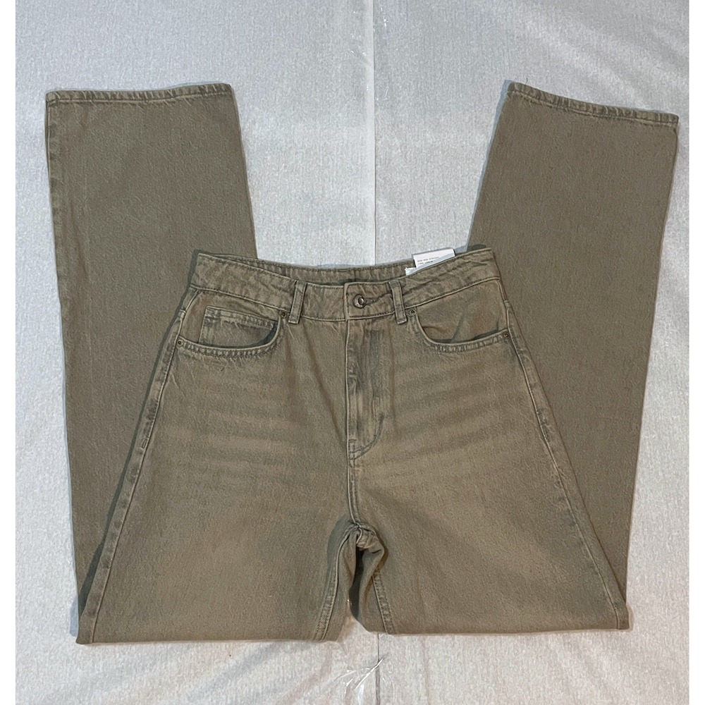 NWT Zara Y2K Distressed High Rise Straight Long Length Jeans 6
